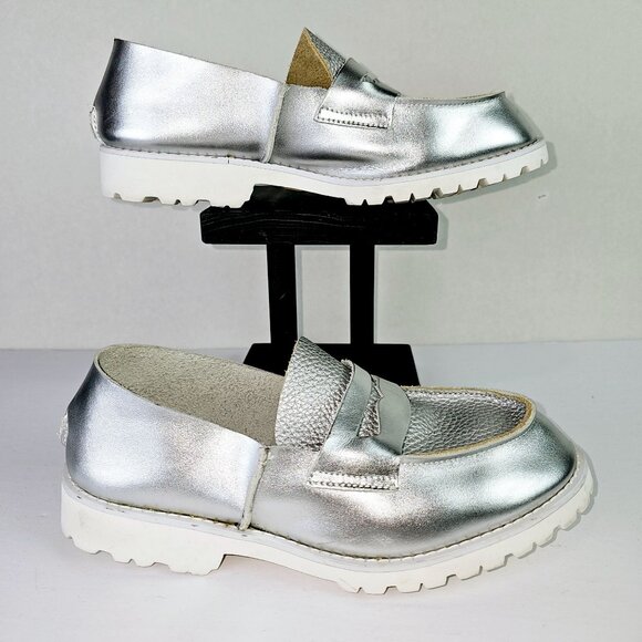 U-Dot No. 5 Takumi Inomata Silver Metallic ALL Loafter Shoes, MSRP $310, Sz *11 - Picture 3 of 10